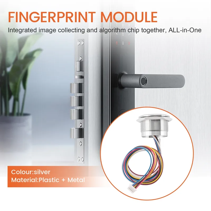 Iegefirm R503 Rundkreis-Ringanzeige LED-Steuerung DC3.3V MX1.0-6Pin Kapazitives Fingerabdruckmodul Sensorscanner-19Mm