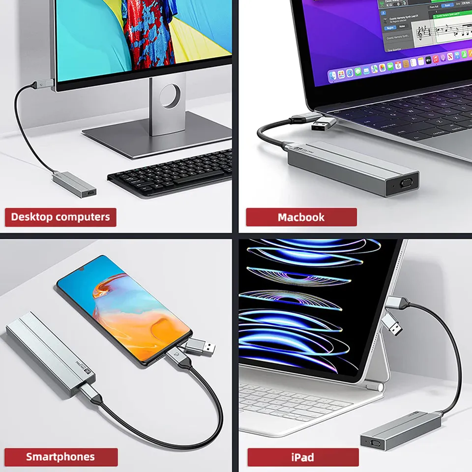 SANZANG M.2 NVMe SSD Enclosure NGFF SATA External Case M2 USB 3.2 Type C Hard Disk House B&M Key HD Storage Box for PC Laptop
