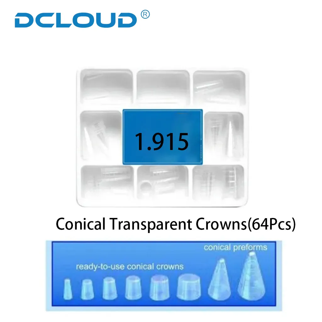 Dental Essentials: Cesoon 64-Piece Box Of Transparent Temporary Crowns (Anterior/Posterior/Deciduous)