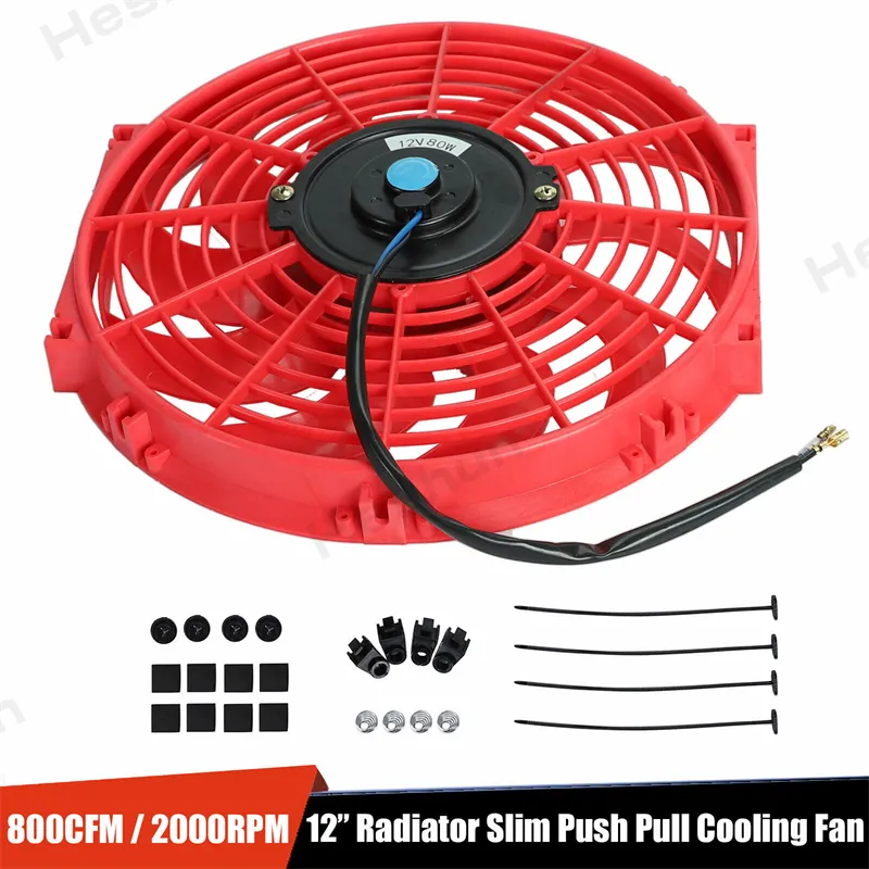 12 Inch Slim Electric Radiator Fan - 12V Universal Push/Pull Kit, Easy Mount 7 thumbnail image
