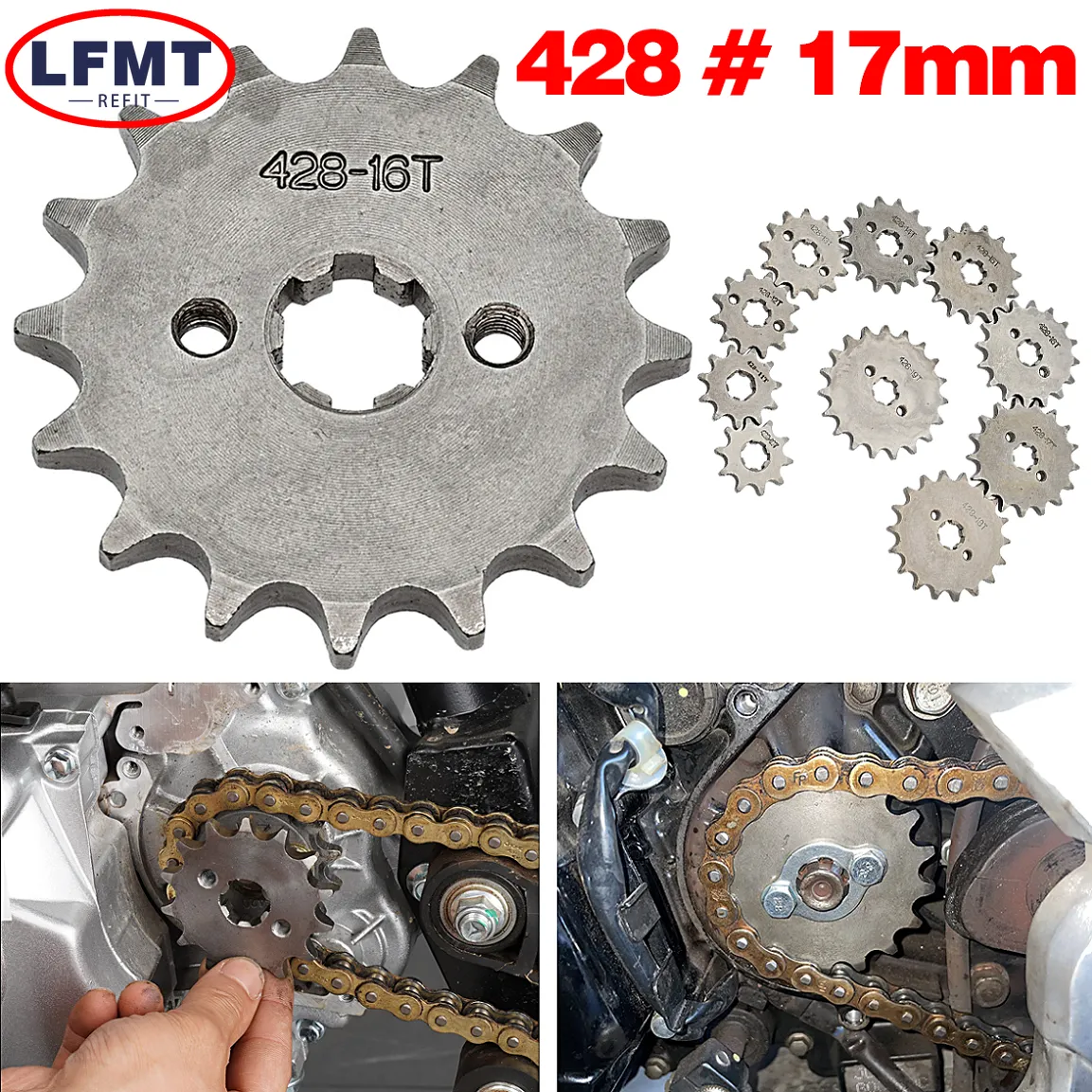 DHgate.com:Premium 17mm Teeth Front Engine Sprocket for Dirt Bikes ...