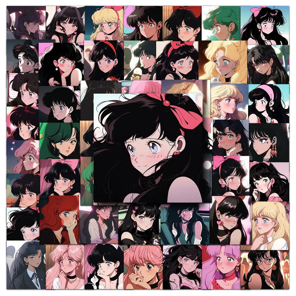 Anime Car Sticker Decals - Cute Girl Face Stickers for DIY