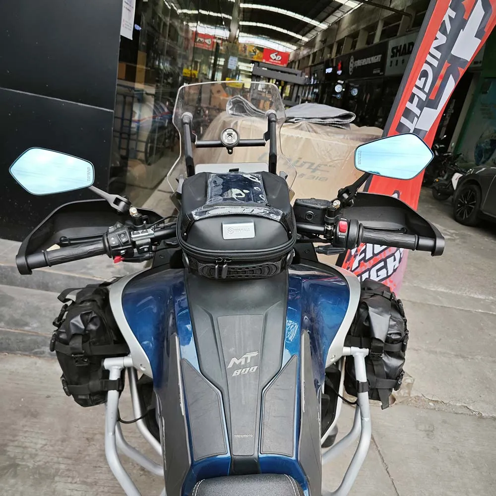 TESWNE Universal Motorcycle Tank Bag Waterproof With Strong Magnetic Gas Oil Fuel Tank Bag Magnetic Motorbike Bag For Honda Yamaha Suzuki Kawasaki Harley