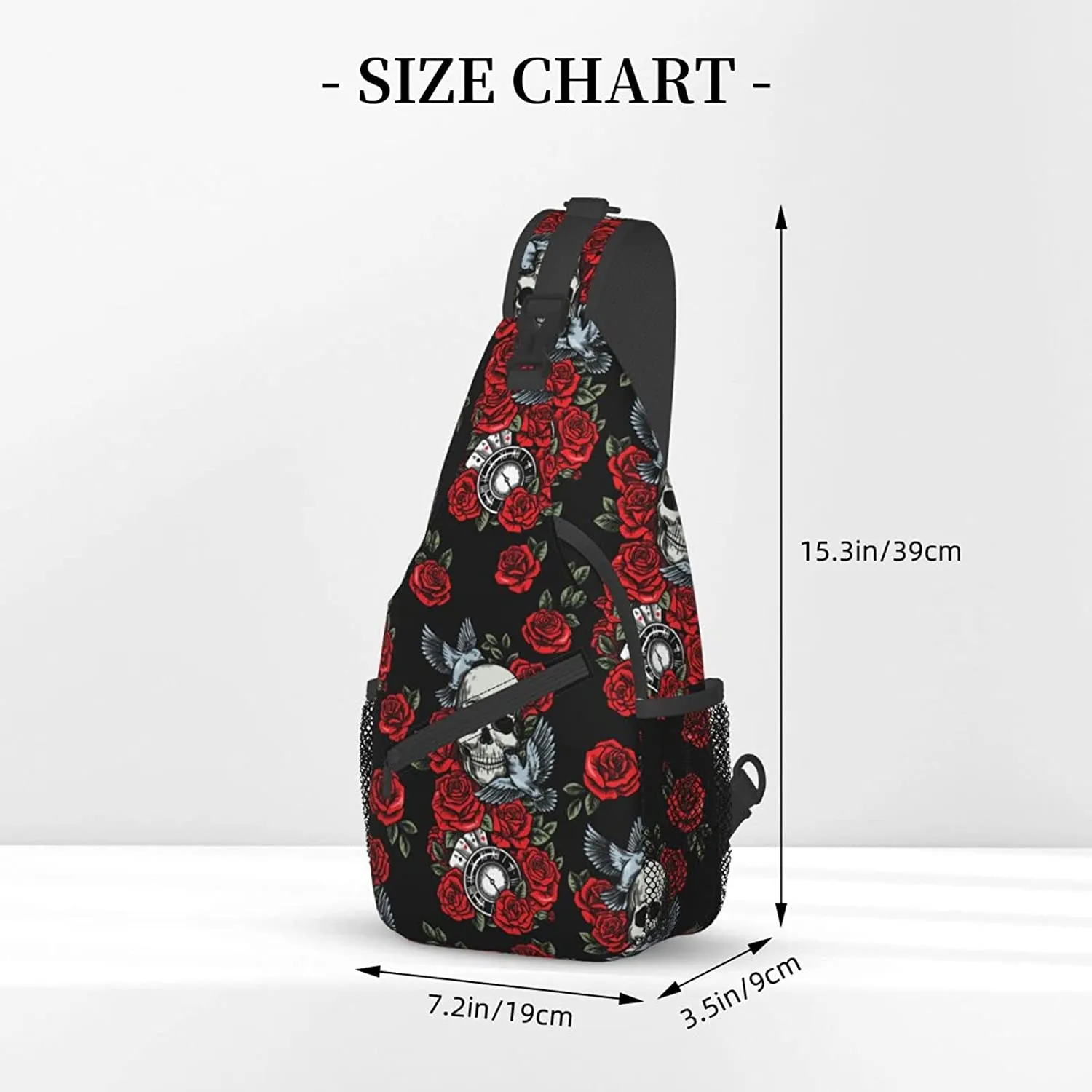Gothic Skull Sling Bag Backpack Daypack Crossbody Shoulder Bag Made in US] Crossbody Chest Bag Hiking Backpack Victorian  main image 4