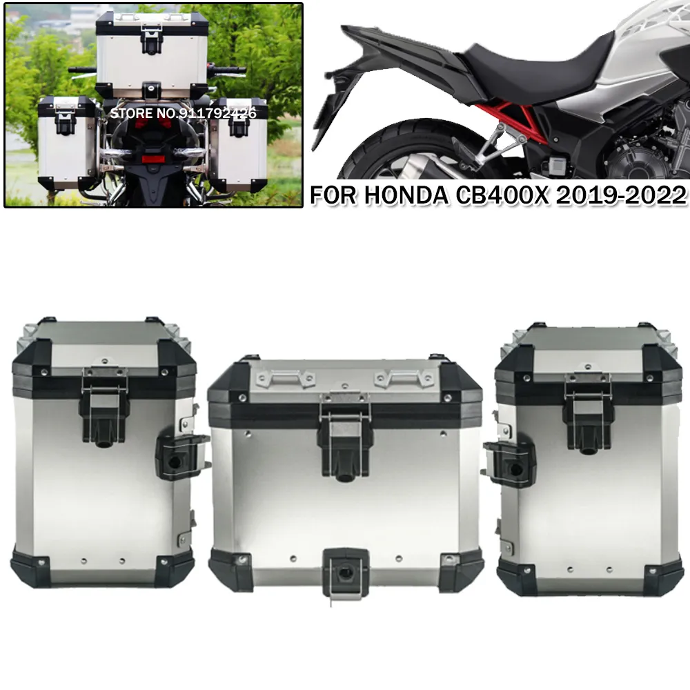 Aluminum Motorcycle Side Pannier Luggage Top Case Tool Box Storage Rear Trunk With Bracket Rack For Honda CB400X 2019 2024 From Ddmyjan 856.03 DHgate.Com