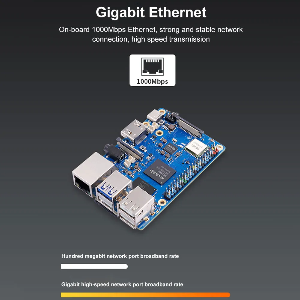For Orange Pi 3B 2GB/4GB/8GB RAM Single Board Computer RK3566 64Bit Up To 1.8GHz Gigabit Ethernet WIFI BT 5.0 Development Board