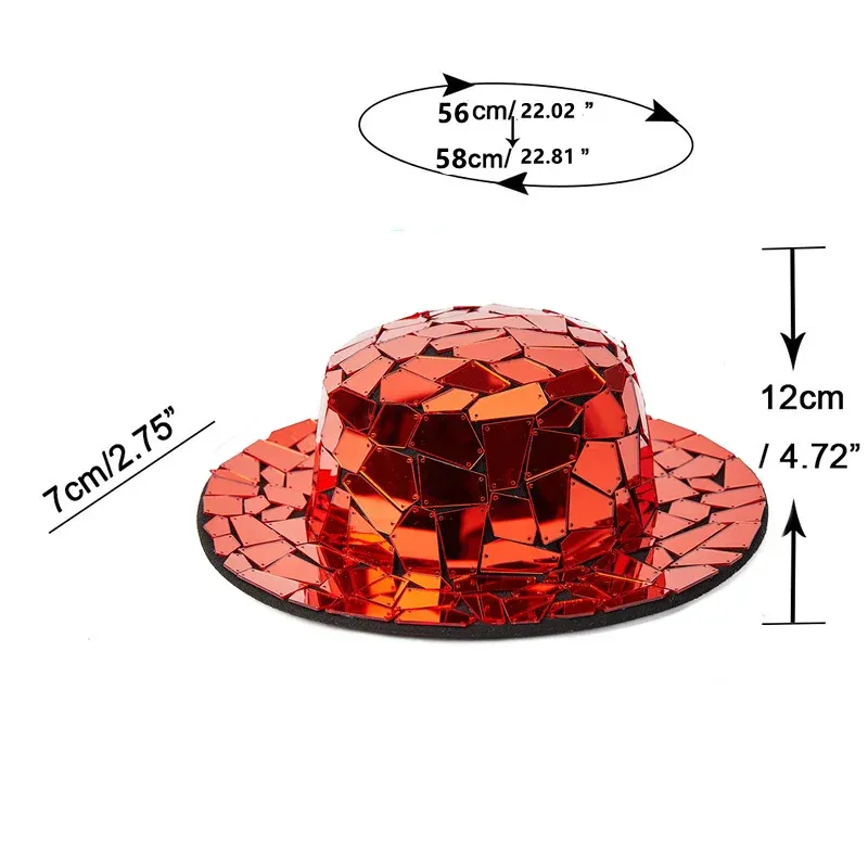 Sequin Hats For Women Sparkling Gold Top Hat With Rhinestones