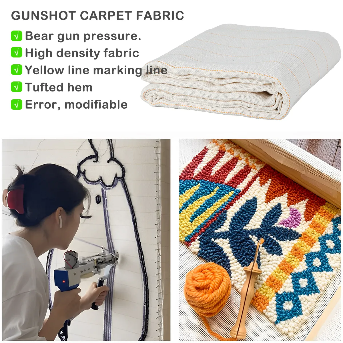 80x40 Primary Tufting Cloth With Marked Lines Monks Cloth Punch Needle Fabric Ru