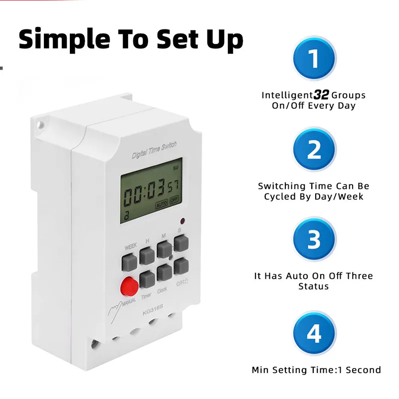 High-Load 25A Digital Lighting Timer Switch: Control Your Home ...