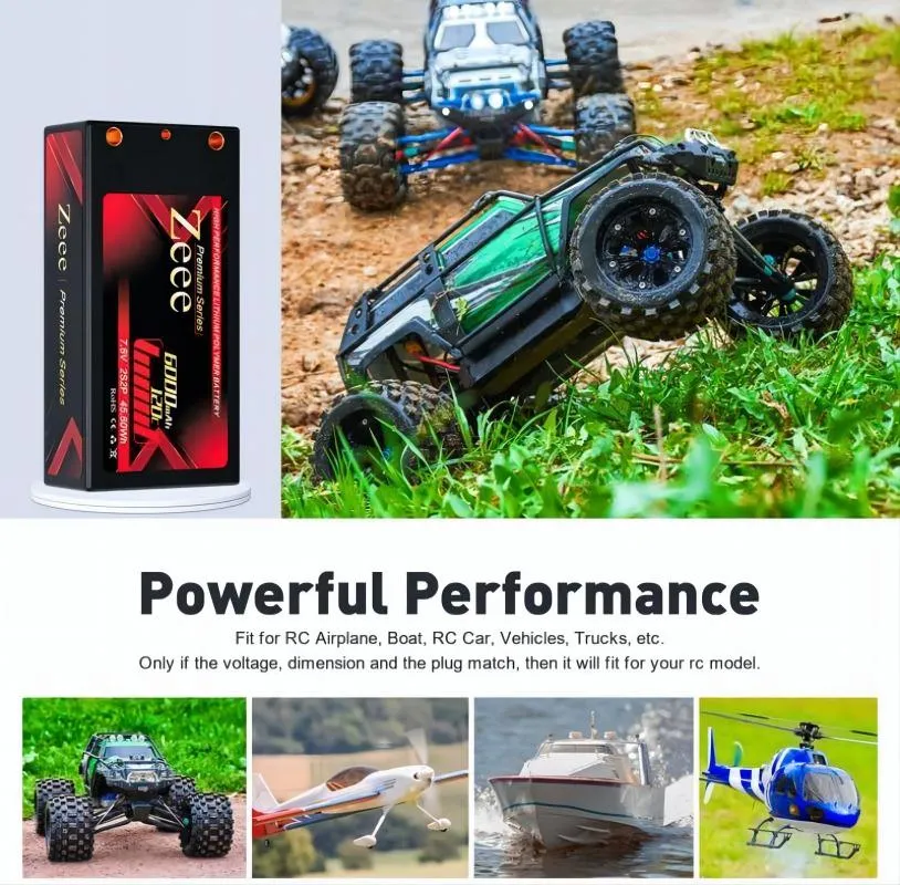 Batteria LiPo ZOP Power 7.4V 850mAh 25C Connettore JST Per TRX4M RC