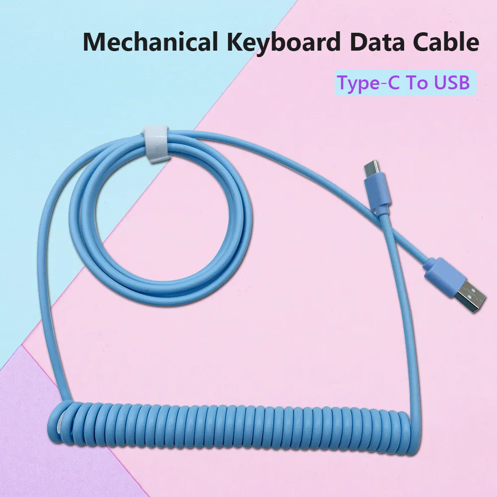 Mechanical Keyboard Data Cable Type-C to USB Plug-in Spring Cable Keyboard Accessoory Computer Peripherals