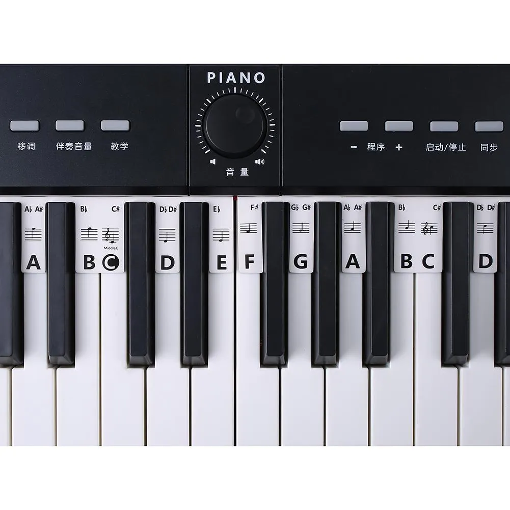 88 Key / 61 Key Piano Keyboard Stickers Paste Free Removable Piano Key ...