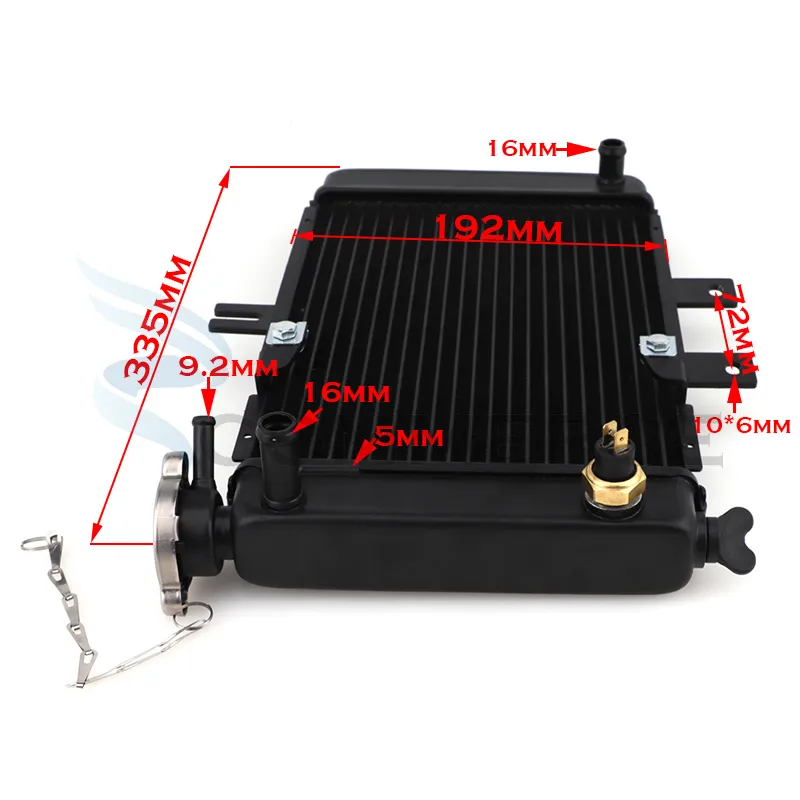 Zongshen Motorcycle Water Tank Radiator Cooler for 150cc-250cc ATV UTV Quad  Bikes