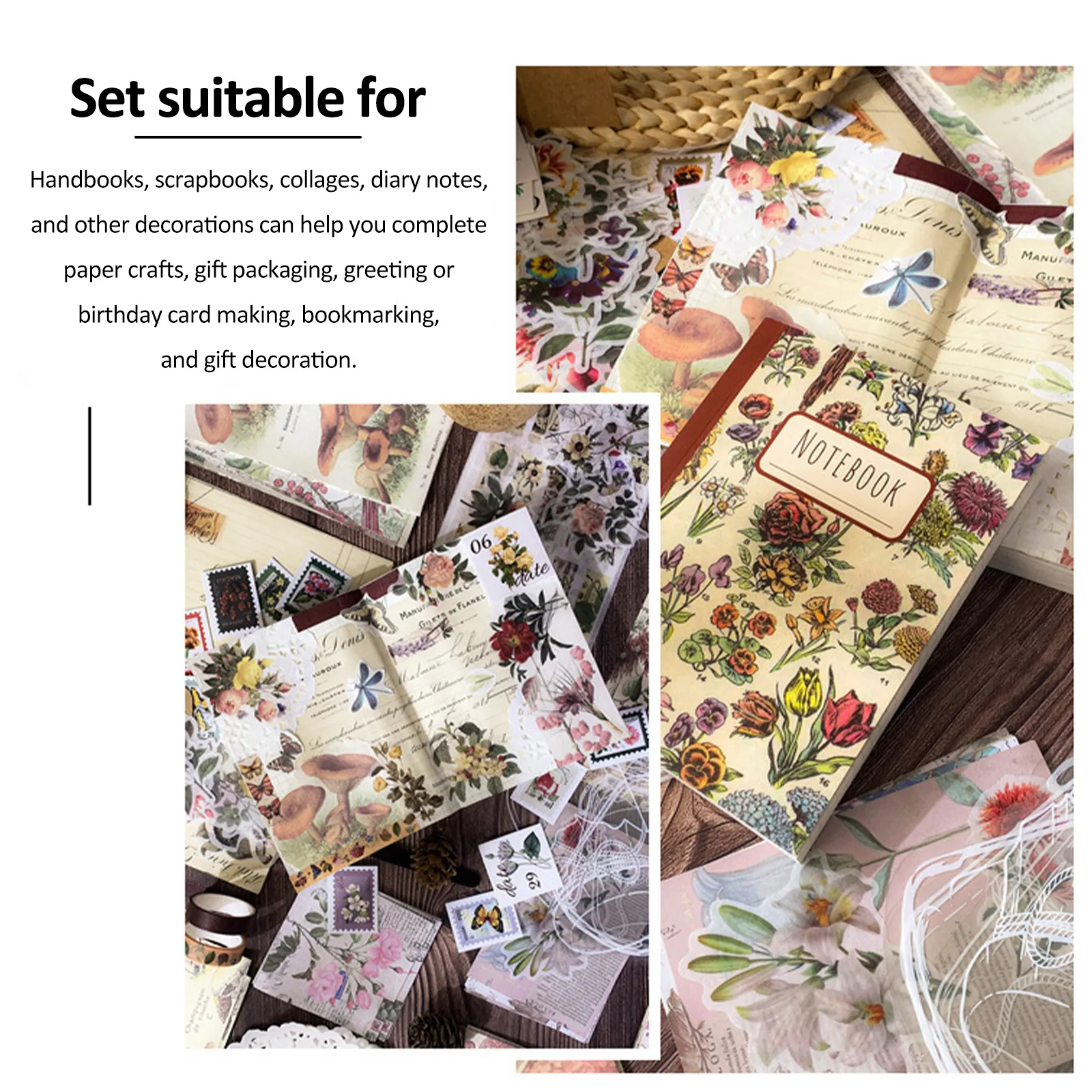 Fyrdyn Pack De Papiers Autocollants Scrapbook Supplies | Fournitures De