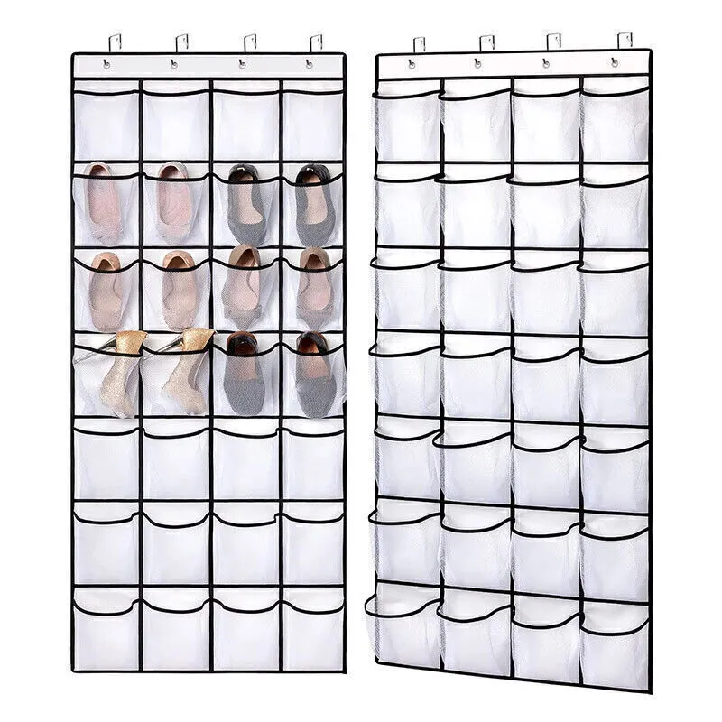 Wall Mounted Shoe Organizer With 28 Pockets Space Saving Design White Color And Free Nail 10x30 Storage Unit For Closet Or Doorway From Homepro4 11.79 DHgate.Com