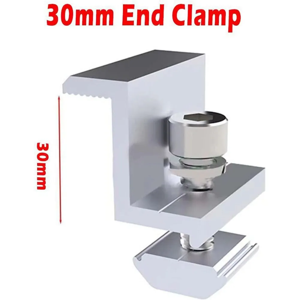 10 Pcs 30mm Solar Panel Rail Bracket Mounting Aluminium Fixing