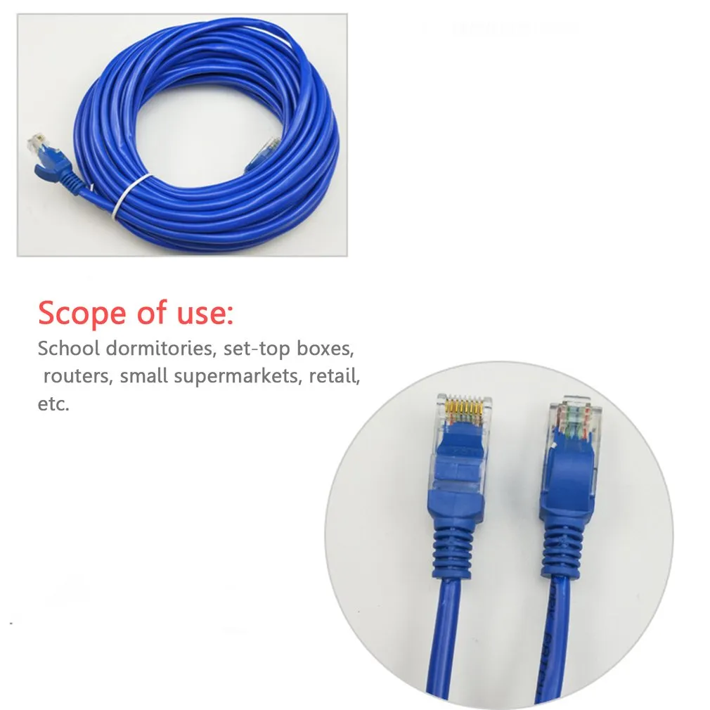 Blue 5-50M CAT5 Cat5e Ethernet Cable, RJ45 LAN Network Cable Line for IP  PoE Security Camera System Kit