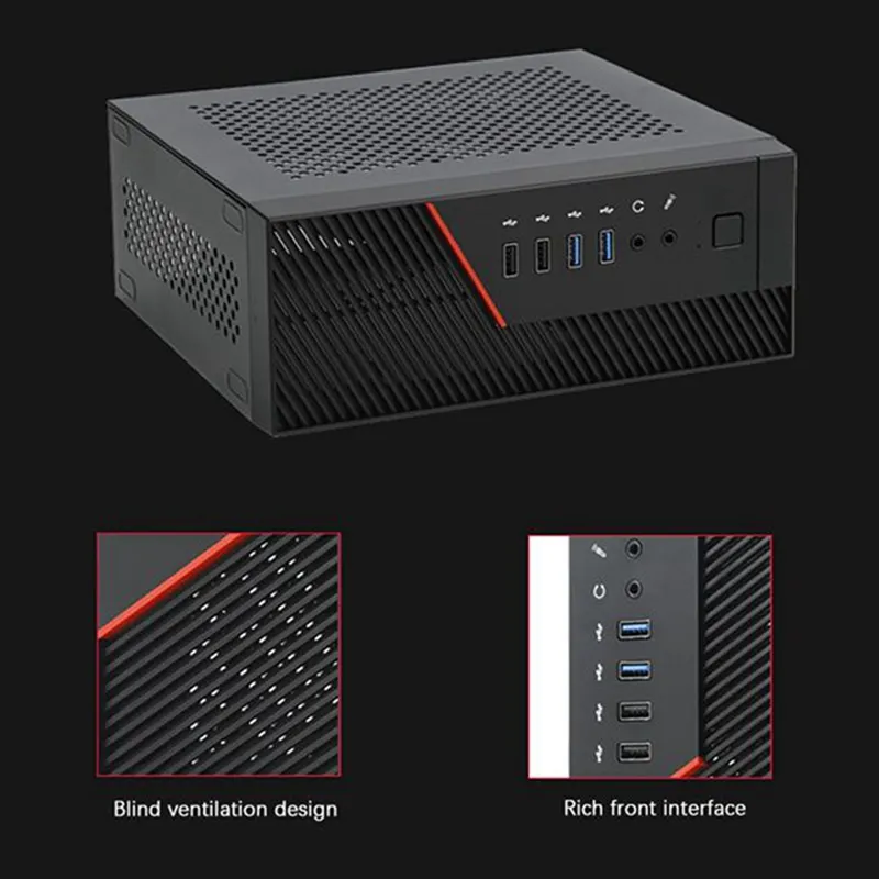 Mini ITX Case, 4.2L HTPC Chassis Compact Gaming Computer Case, Stand Or ...