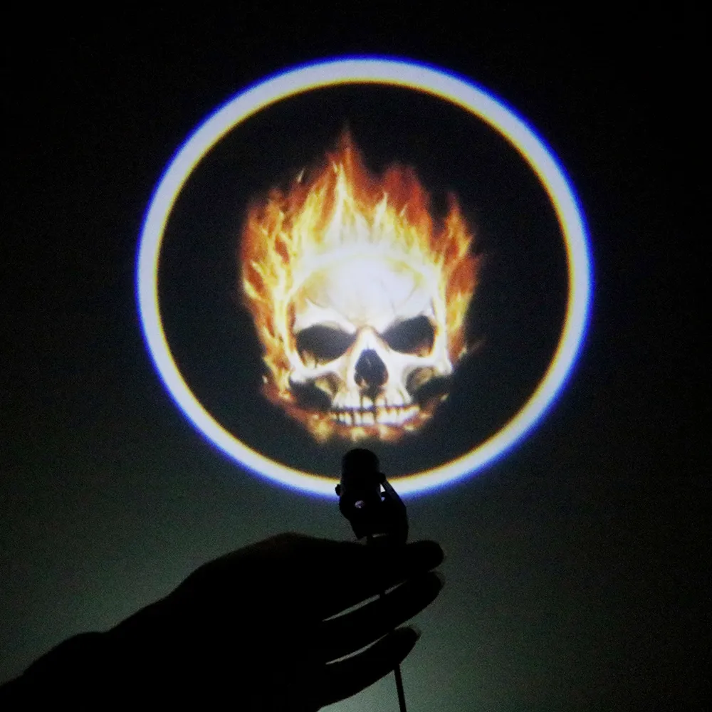 3D LED Logo Light Ghost Rider Flaming Skull Tail Laser Projector ...