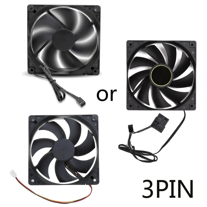 PC Case Cooling Fan 12cm Quiet Computer Chassis Fan With 4 Pin & 3 Pin ...