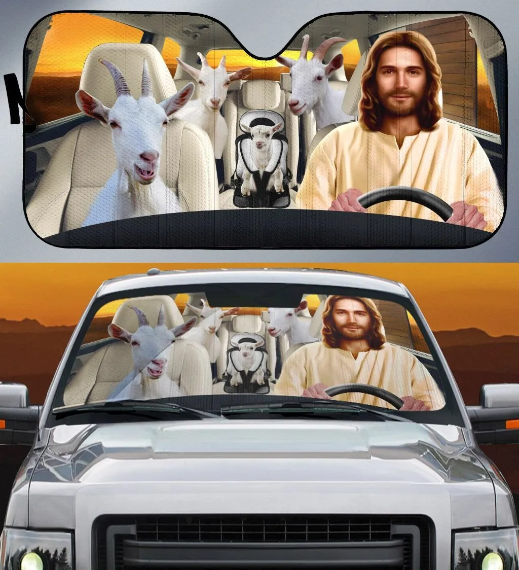 DRIVING JESUS AND CAT Car Sun Shade Foldable Windshield Sun Visor For UV Rays Protection Funny Animal Personalized Sunshade From Ddmyapr 64.56 DHgate.Com