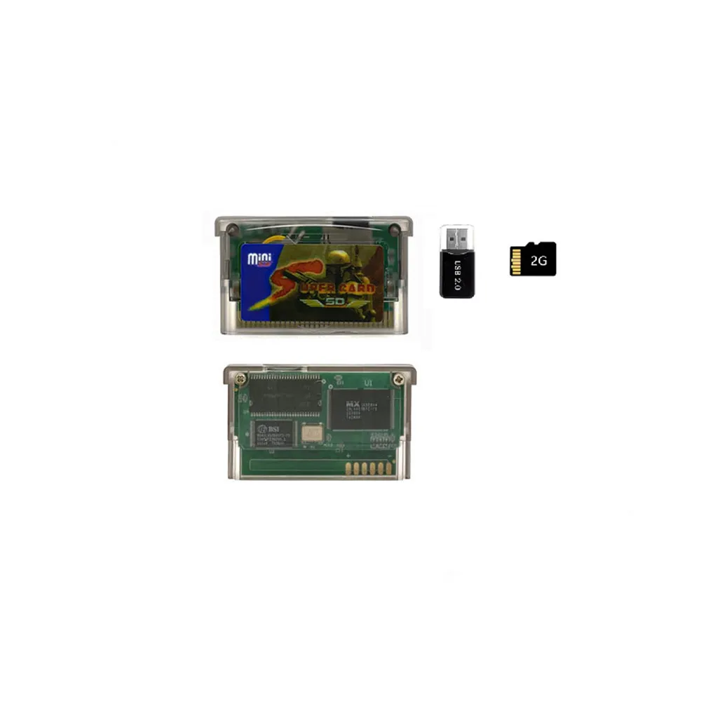 GBA Game Card Adapter TF Micro SD Flash Memory Card Reader with 2GB Micro  SD Card