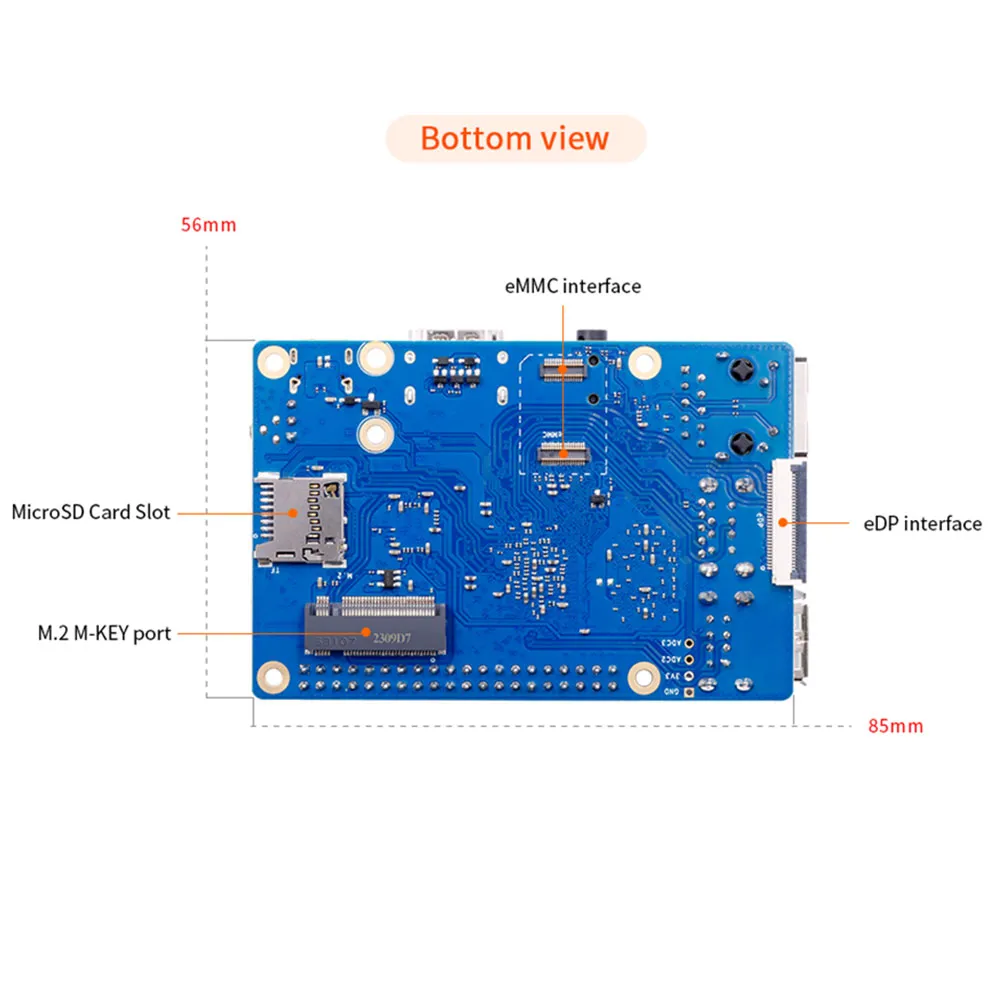For Orange Pi 3B 2GB/4GB/8GB RAM Single Board Computer RK3566 64Bit Up To 1.8GHz Gigabit Ethernet WIFI BT 5.0 Development Board