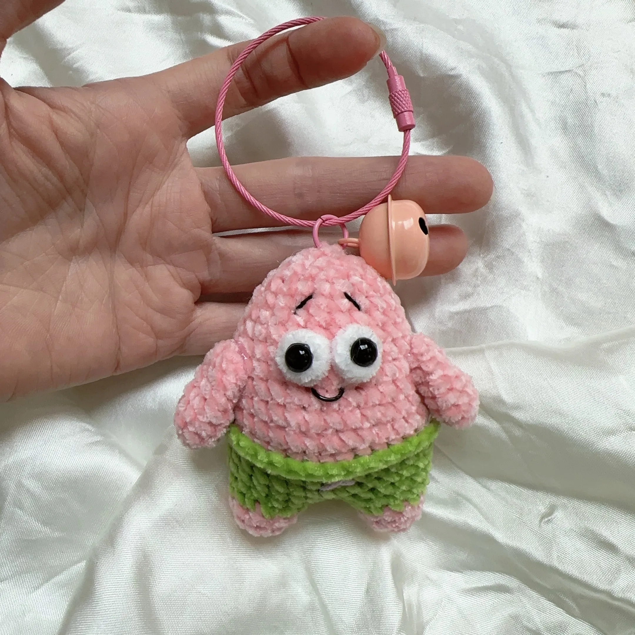 Handmade Cartoon Cute Hand-Woven Sponge Doll Weaver Velvet Crocheted Small  Pendant Starfish Key Chain Creative Car Bag Decoration
