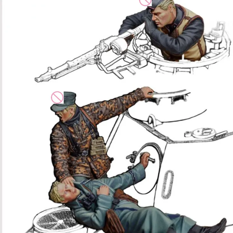 thumbnail image 2 of 1/35 Resin Model Kit – US Tank Crew (4 Figures) Unassembled & Unpainted 2 of 6