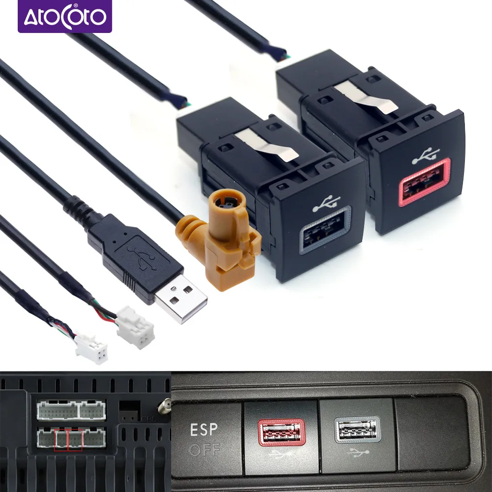 Module Vw 6pin Car 6Pin USB Cable Adapter for VW Golf 6 Jetta 5 MK5 Scirocco RCD510 ...