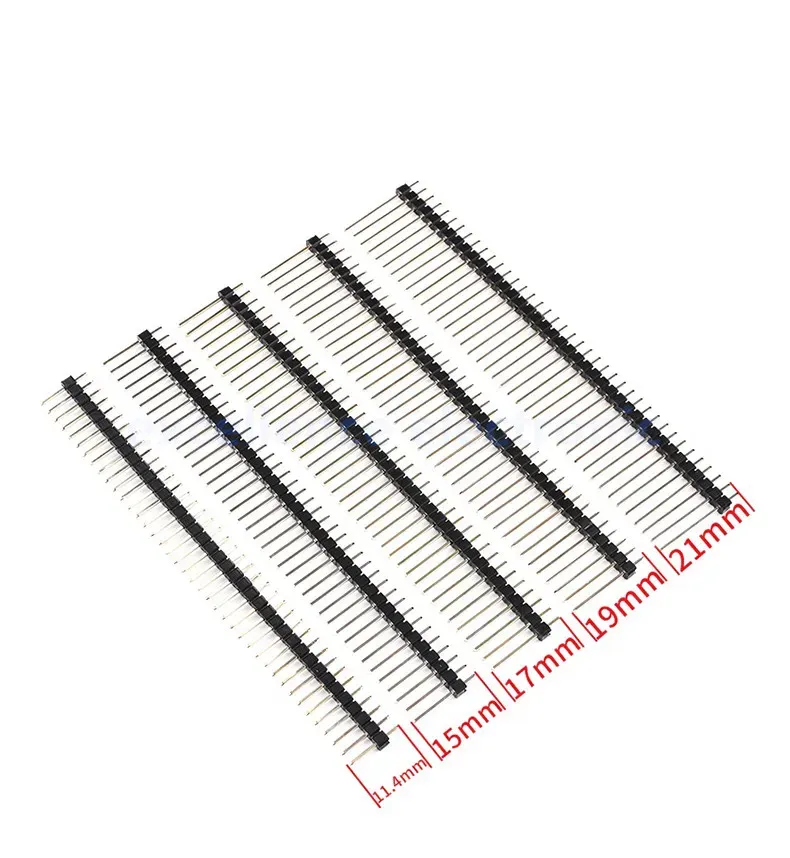 20Pcs 40-Pin Male Header Strips – 2.54mm (0.1") Pitch Breakaway Headers For PCB Breadboard & Electronics