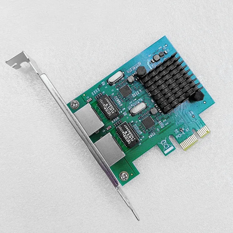 PCI-E Dual-Port Gigabit Network Card Realtek RTL8111F Chip Drive-Free Computer Server Convergence Network Wake-Up