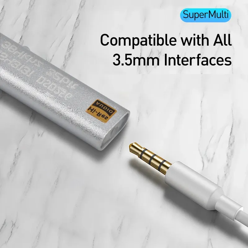 thumbnail image 2 of Type C To 3.5mm Headphone Amplifier Adapter, Cs43131 High Performance Chip, Can Be Connected To Your For Android Phone Via USB‑c. Connect Your Pc, Laptop Directly Or Via A USB Adapter(Silver 2 of 14