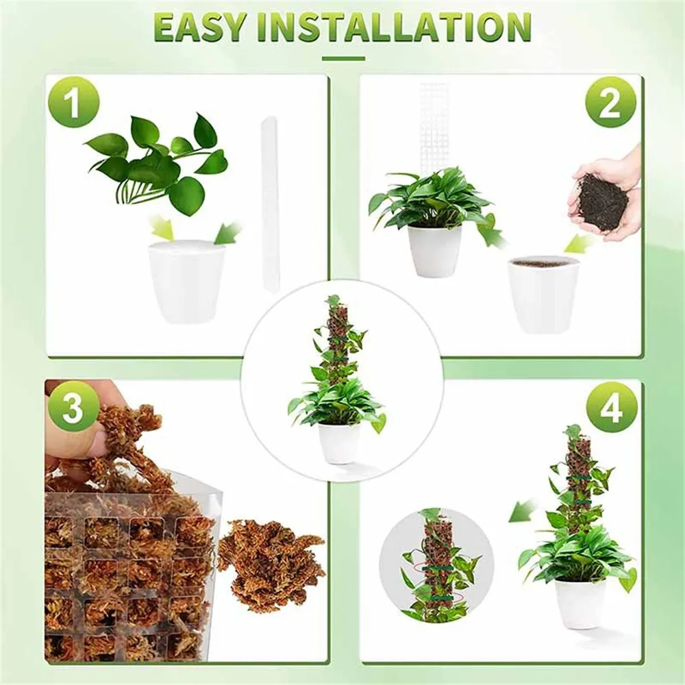 2/4/6 Pack 24 Inch Moss Poles For Plants Indoor From Ddmyearth