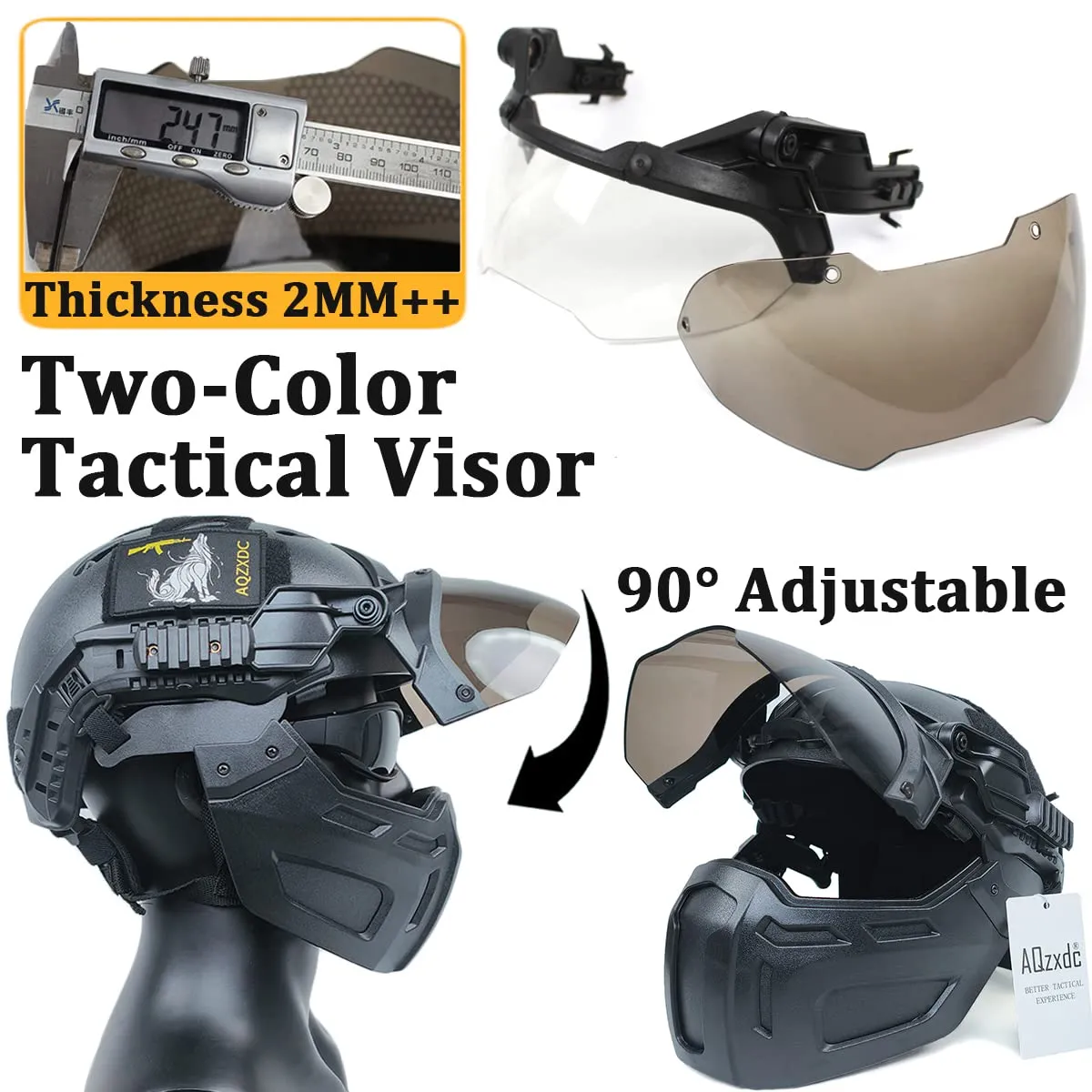 AQ Zxdc Airsoft Helmet Mask Visor Set Full Face Protective
