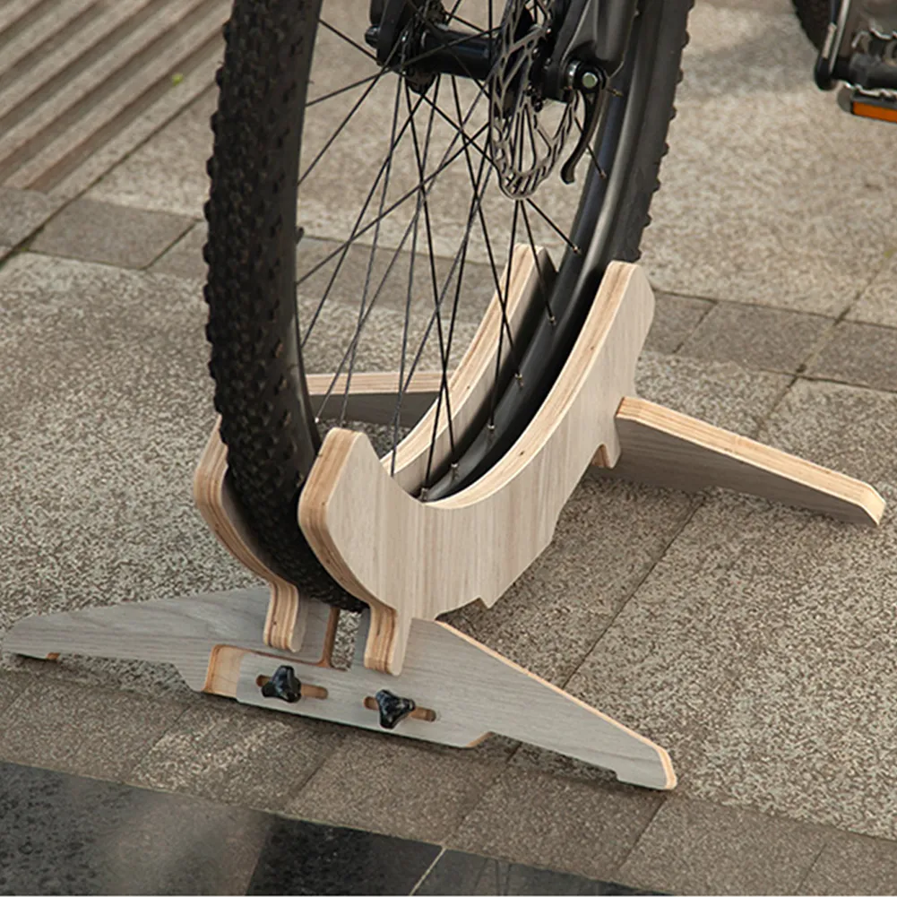 Indoor Bike Stand Wooden Bicycle Rack For Floor, Parking Support