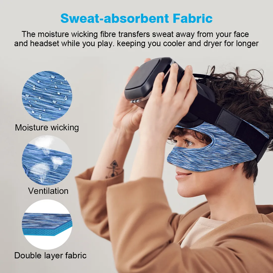 VR Eye Mask Cover: Breathable Sweat-Resistant Padding for Oculus