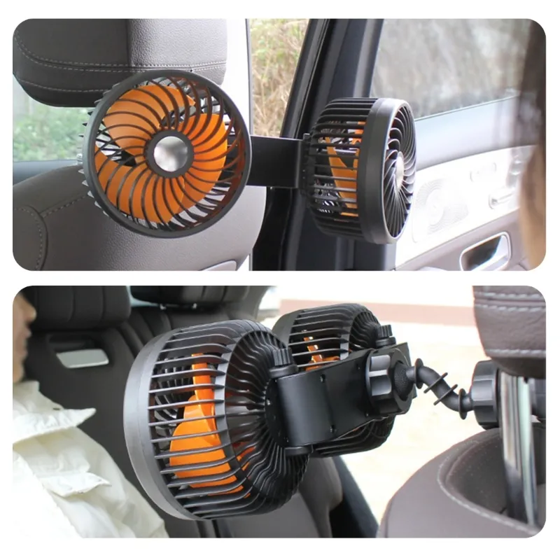 2-in-1 Portable Car Auto Cooling Fan - 12V/24V Oscillating Back Seat ...