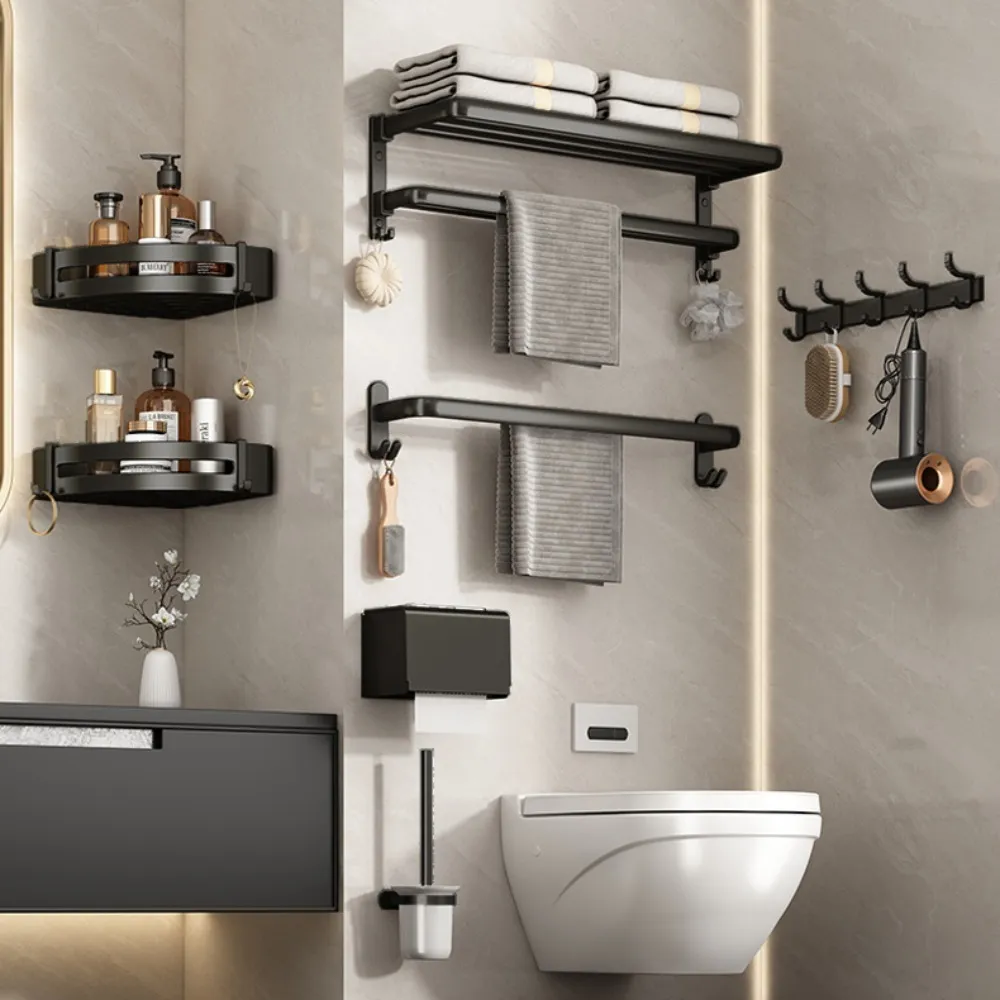 HapiRm Towel Rack Wall Mounted - Bathroom Rolled Bath Towel