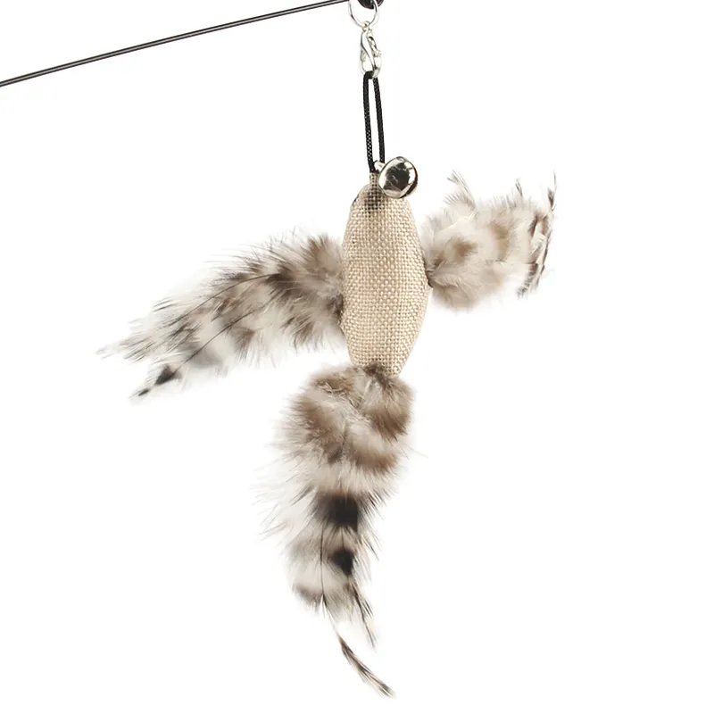 Steel Wire Bell Feather Teaser Cat Toy With Simulated Feather Stick Fun Pet Companion For Kittens From Dh323448 13.06 DHgate.Com
