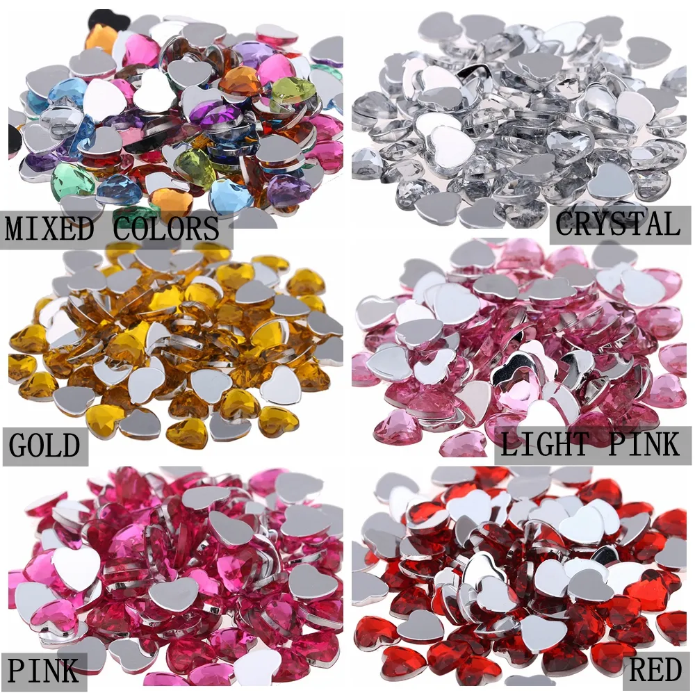 Shiny heart gems for nails
