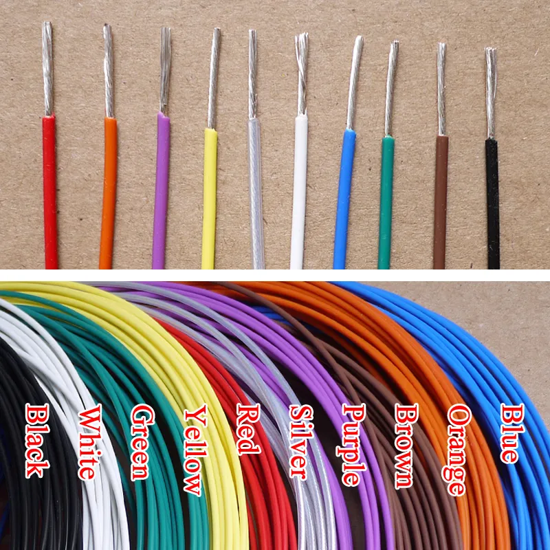 24-30AWG PTFE Silver Plated Copper Stranded Electrical Wire DIY