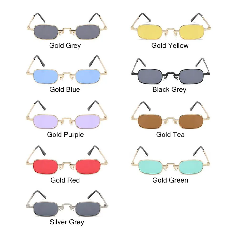 Retro Travel Metal Frame Unisex Small Rectangle Sunglasses  display picture 2