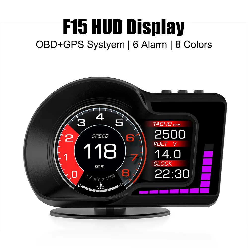 Car Head Up Display RPM water gauge with 6 Alarm...