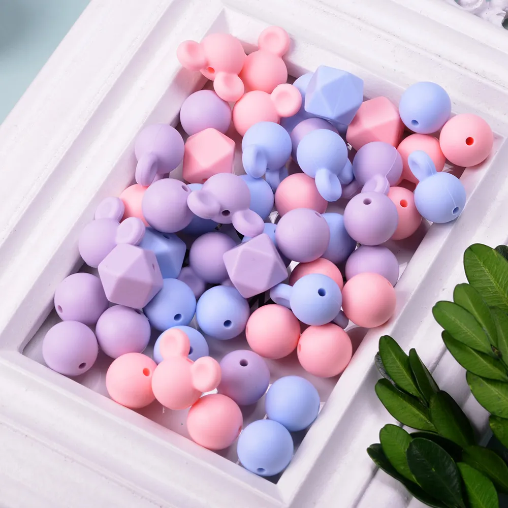 DIY Baby Teething Necklace: BPA Free Silicone Beads, Circular