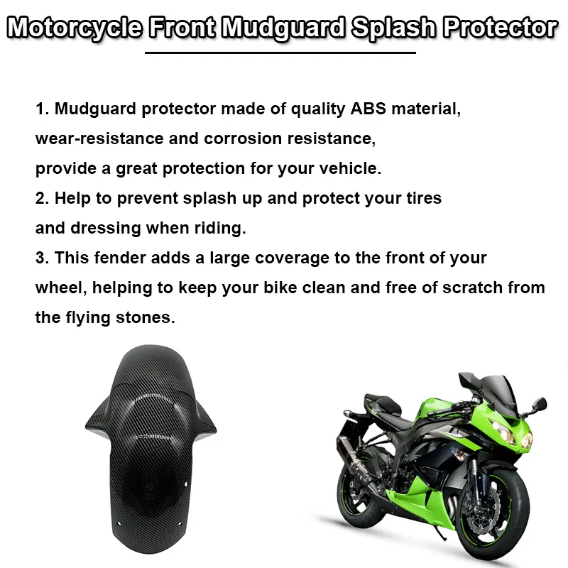 m DHgate.com:ZX6R Front Mudguard - Black Fender Splash Guard