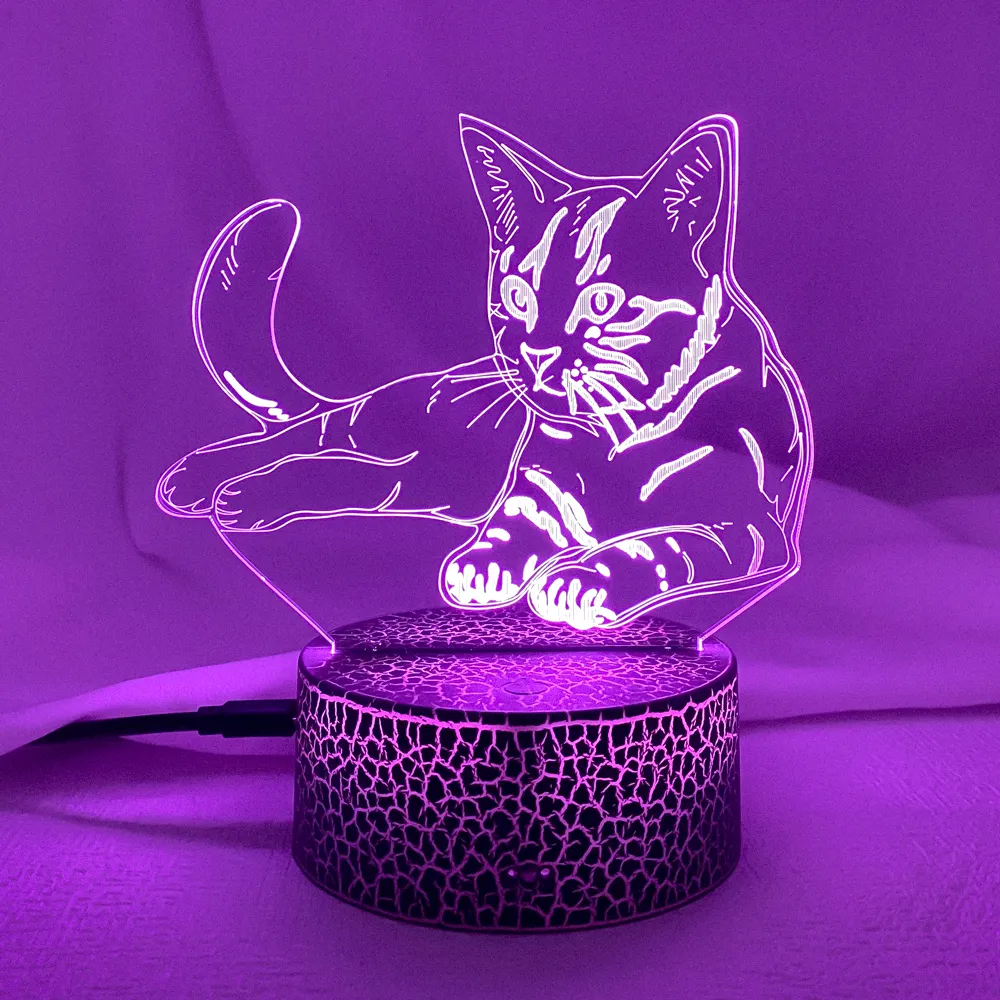 3D Night Light Cat Acrylic LED Night Lamp For Kids Bedroom Decor From  Ddmymaster, $23.35 | DHgate.Com, image size:1000x1000