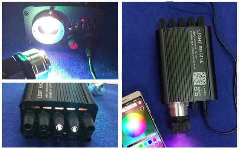 Remote Control Ceiling Lights Fiber Optic Star Light Kit RGBW LED ...