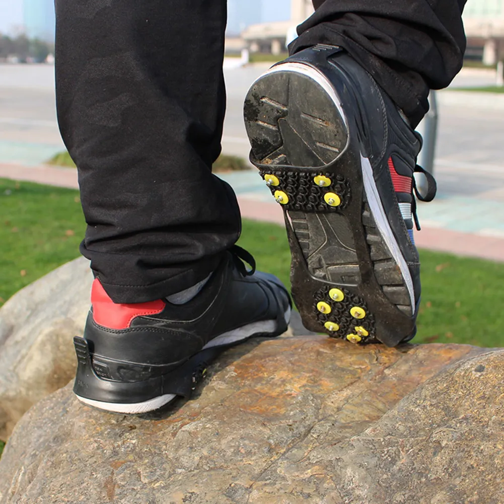 Ice Gripper Crampons with 10 Studs, Anti Skid, Anti-Slip Snow Spikes,  Cleats Over Shoe Covers for Winter Climbing