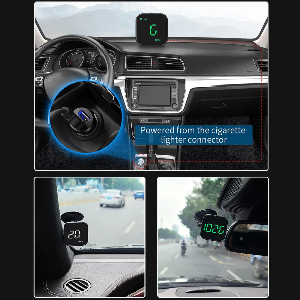 cigarette lighter speedometer Car HUD GPS Head-Up Display: Digital Speedometer, Gauge, & Navigation for  2024 Vehicles
